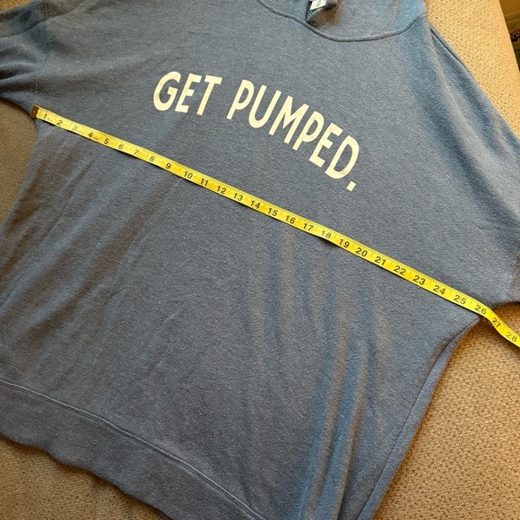 Motherhood Maternity Nursing Get Pumped Blue Hoodie XL Zip down sides - Picture 6 of 6